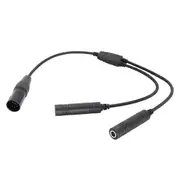 GA Dual Plugs to Airbus 5 Pin XLR Adapter Black Aviation Headphone Cable Universal for Aviation Comm As Shown