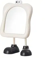 Taoluwin Makeup Mirror, Cute Adjustable Tabletop Vanity Mirror with HD Glass, Sturdy Base, Portable Mirror for Bedroom, Dorm & Travel (Beige)