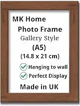 Modern Style MDF Picture Frame A3, A4, A5 Size Poster Home Decoration Photo Frames Freestanding & Wall Mountable Table Top Certificate Document Frames (A5 (15x21 cm), Walnut)