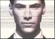 1996 Film Poster Postcard: JOHNNY MNEMONIC (Keanu Reeves, Dolph Lundgren)
