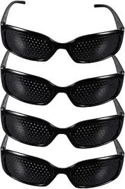 Healeved Pinhole Occluder Glasses Vision Improvement Glasses with Pinholes 4pcs Ophthalmic Eyes Exercise Vision Correction Glasses Safety Goggles for Eye Exam