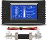 AUTENS DC Battery Monitor Meter with LCD Display,0-200V 0-300A Voltage Current Power Energy Impedance Resistance Capacity Multimeter Ammeter Voltmeter Digital Tester (with 300A Shunt)