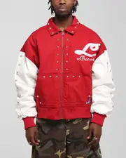 [LOITER] Loiter Frontier Varsity Jacket Red - Size L L Red