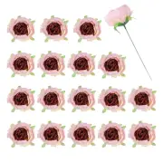25Pcs Peonies Artificial Flowers, Fake Peony Flowers with Stems, Purple Pink