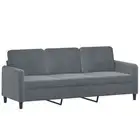 Vidaxl 3-Seater Sofa Dark Grey Velvet 180 Cm fabric,velvet Sofas Armchairs & Cou