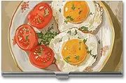 [LKHDS] Slim Aluminum Alloy Business Card Holder Eggs And Tomatoes Pocket Business Card Case Portable Business Card Wallet Business Card Holders Handheld Card Box for Women Men, style, One size, Style