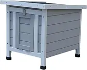 Grey Small Chicken Coop Rabbit Hutch Ferret Cage Guinea Pig Cat Nesting Box