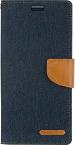 Goospery Canvas Diary For Galaxy S10 Plus in Black, Blue, Green, Grey, Navy, Pink, Red - Navy