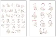 Nursery Alphabet Poster Arabic Numerals Wall Art Canvas Painting Flower Print Nordic Pictures Baby Girl Kids Room Home Decor 40x60cmX2PCS Frameless