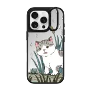 iPhone 16 Pro Mirror Ring Stand Case MagSafe Compatible Bean The Cat With Mr. Frog