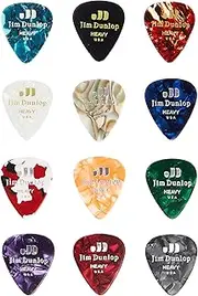 JIM DUNLOP Heavy Celluloid Guitar Pick Variety Pack, 12 Pack