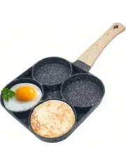 4-Hole Non-Stick Egg Frying Pan - Ideal For Omelette, Fried Egg, Pancake, Burger