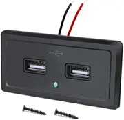 MTJNYZA 12V 3.1A Dual USB Port Fast Car Charger Socket Power Outlet Panel,Universal Waterproof RV Dual USB Charger&Motorcycle,Car,RV,Boat,Bus,Truck,ATV...