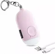 130dB Portable Rechargeable Self Defense Alarm Keychain with LED Flashlight