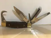 5 in 1 Horsman Swiss Knife with Wooden Handle Farrier Equine Tools