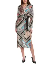 Reiss Alegra Scarf Print Midi Dress