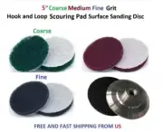 42Pc 5" Coarse Medium Fine Hook and Loop Brush Scouring Cleaning Pads