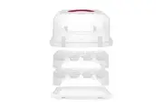 2-Tier Rectangular Universal Cupcake and Round Cake Carrier, 24 Cupcakes