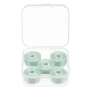 Prewound Sewing Bobbin Thread Set of 5pcs with Plastic Case, Turquoise Green