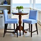 2 Pack, Blue Ticking Stripe Barstool Covers, Compatible with IKEA Henriksdal