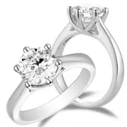 Solitaire Moissanite Engagement Rings for Women,Wedding Rings,2ct 8mm GHI Col...