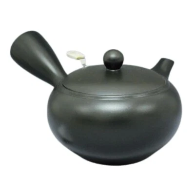 Teapot Kyusu Tokoname - FUSEN - Black - 350 ml cc - Stainless Infuser - Plain