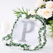 6" tall SILVER Letter P Self-Adhesive Rhinestones GEM STICKERS Wedding Supplies
