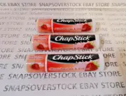 3-PACK CHAPSTICK STRAWBERRIES & CREAM 0.15 OZ. NEW SEALED TUBES, FREE SHIPPING
