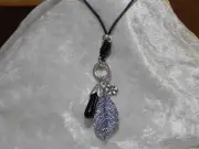 Equilibrium Leather Necklace Leaf Charm