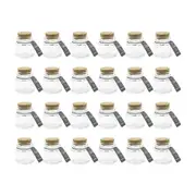 24PK Glass & Co Courtney Glass Hex Jar Container w/ Cork Lid Clear 45ml