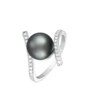 Splendid Pearls 14K 0.18 ct. tw. Diamond 9-10mm Pearl Ring