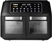 [Tower] T17102 Vortx Vizion Dual Compartment Air Fryer Oven with Digital Touch Panel, 11L, Black