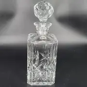Full Lead Crystal ATLANTIS Handblown Cut BLOCK Crisal Portugal Whiskey Decanter