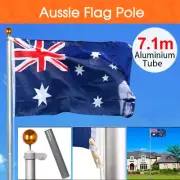 New 7.1M Aluminium Australian Aussie Flag Pole Flagpole Set AU Stock