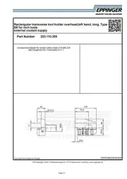 VDI40, turning tool holder, left hand, long, Type B8, 1", 223.110.250