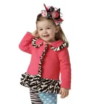 Mud Pie Wild Child Zebra Coat 0-6 Months