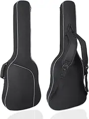 HOHIYO Electric Guitar Bag 0.3 Inch Thick Padded Electric Guitar Gig Bag Waterproof Guitar Backpack with Pockets Soft Guitar Case Electric Guitar Bag Black, Black, Stylish Simplicity