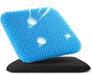 Gel Seat Cushion for Office Chair & Car – Extra Thick Honeycomb Design, Pressure Relief & Breathable Comfort, Non-Slip Cover – Tailbone & Back Support Pad for Home, Work, Travel