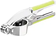 Ipetboom Garlic Press Mincer with Walnut Open Tool Green Handle Manual Crusher for Ginger Garlic Efficient Easy to Clean Dishwasher Safe Chopper for Kitchen Use