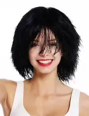 Wig Ladies Men's Carnival Scrubby Wild Voluminous Kobold Clown Schwarz