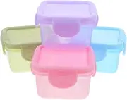 VINTORKY 4 Pack Portable Freezer Storage Box for Take Away Containers Food Storage Candy Salad Plastic Food Box Mini Snack Containers Lunch