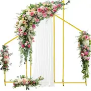 Set of 3 Gold Metal Arch Backdrop Stand (7.2FT/5.8/4.2) Balloon Arch Frame fo...