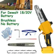 2in1 6/8in Mini Cordless Chainsaw Electric One-Hand Saw Wood Cutter For Dewalt
