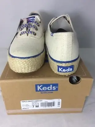 出清優惠保證正品!【Keds】新穎時尚厚底休閒帆布鞋(白)WF54717