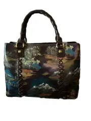 Patricia Nash Dorothy Satchel/Crossbody Leather w/Dustbag Chocolate NWT