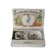 3-Piece Porcelain Peter Rabbit Nursery Set by Wedgwood - Beatrix Potter