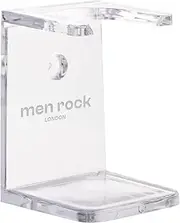 Clear Drip Stand, Hygenic and Practical Stand to Hold Shaving Brush Whilst Drying and Avoid Damage, Adhesive Element to Stick to Bathroom Tiles or Cabinet, Compact Design
