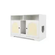 Costway 108cm Cat Litter Box Enclosure w/Scratching Board Pet House