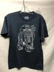Star Wars R2-D2 Beep Boop Beep Droid Licensed Adult T-Shirt Blue/Gray Small