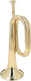 Spanish Bugle Brass Cavalry Trumpet Blowing Pipe Instrument 11cm Diameter 34cm Height Mouthpiece Golden